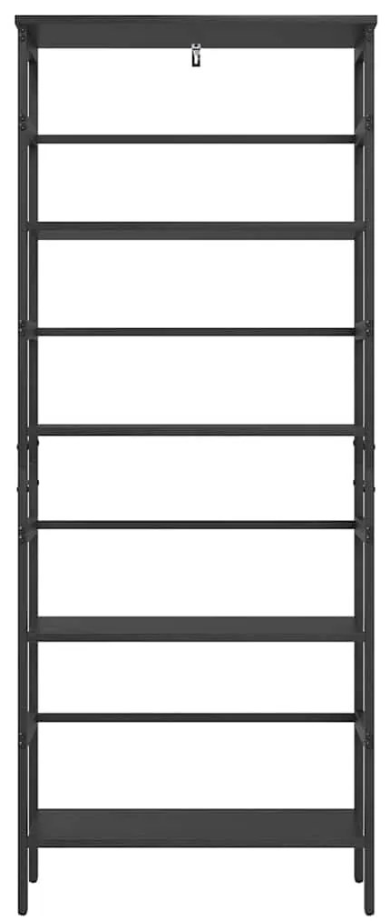 vidaXL Ράφι Βιβλίων Μαύρη Οξυά 60 x 29,5 x 149 εκ Επεξεργασμένο ξύλο