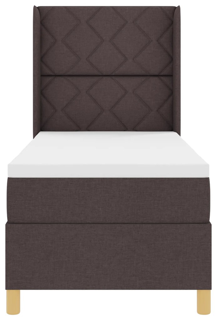 vidaXL Κρεβάτι Box Spring με Στρώμα Σκούρο Καφέ 80x200 εκ Υφασμάτινο