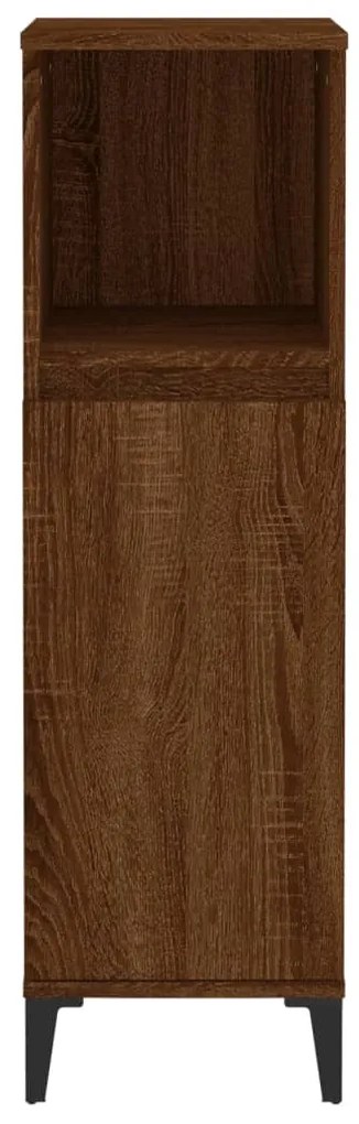 vidaXL Ντουλάπι Μπάνιου Καφέ Δρυς 30x30x100 εκ. Επεξεργασμένο Ξύλο