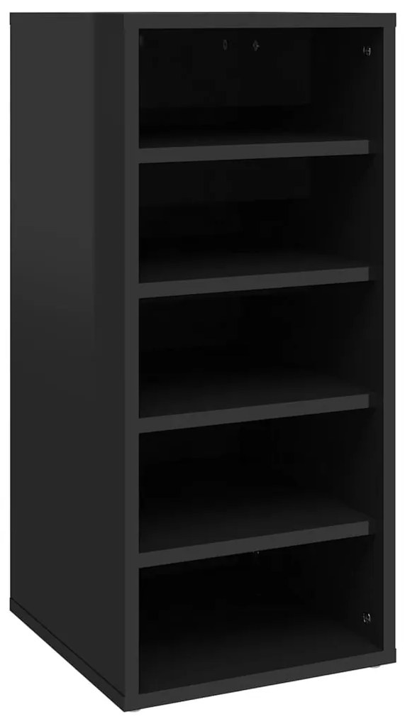 vidaXL Παπουτσοθήκη Γυαλιστερό Μαύρο 31,5x35x70 εκ. από Μοριοσανίδα