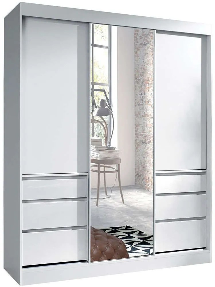 Ντουλάπα Τρίφυλλη Haiti 162340419 180x65x216cm White Three Door