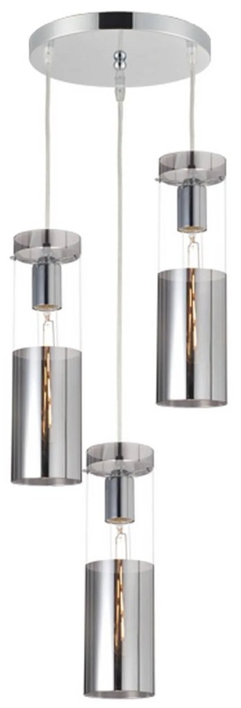 Φωτιστικό Οροφής Τρίφωτο V371973PCH Chrome Metal, Glass