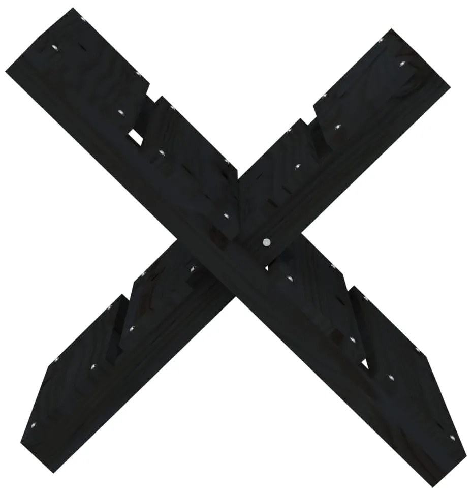 vidaXL Ξυλοθήκη Μαύρη 47 x 39,5 x 48 εκ. από Μασίφ Ξύλο Πεύκου