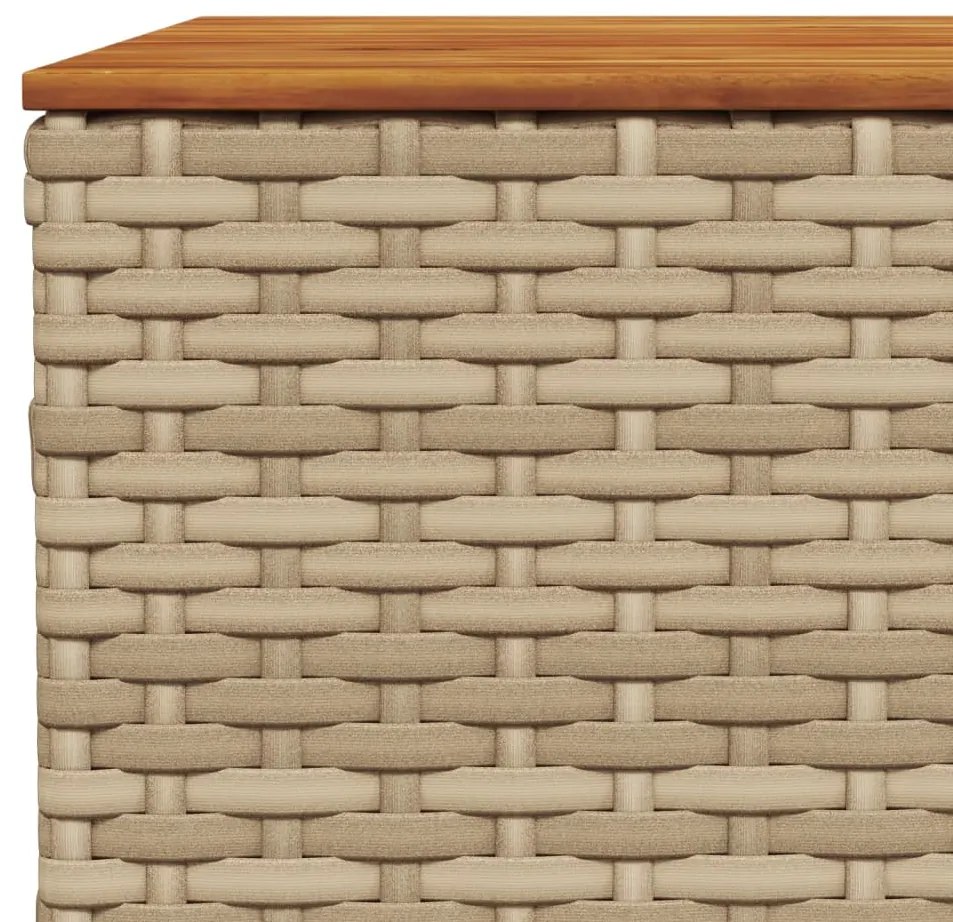 vidaXL Τραπέζι Κήπου Μπεζ 55x55x36 εκ. Συνθετικό Ρατάν/Ξύλο Ακακίας