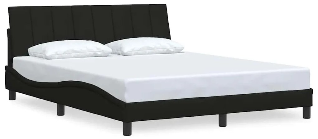 vidaXL Σκελετός Κρεβατιού Χωρίς Στρώμα Hanko Μαύρο 160x200 εκ.Υφασμάτινο