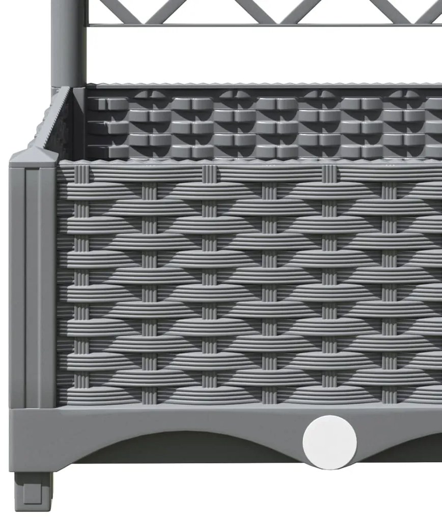 vidaXL Ζαρντινιέρα Κήπου με Καφασωτό Ανοιχτό Γκρι 80x40x121,5 εκ. PP