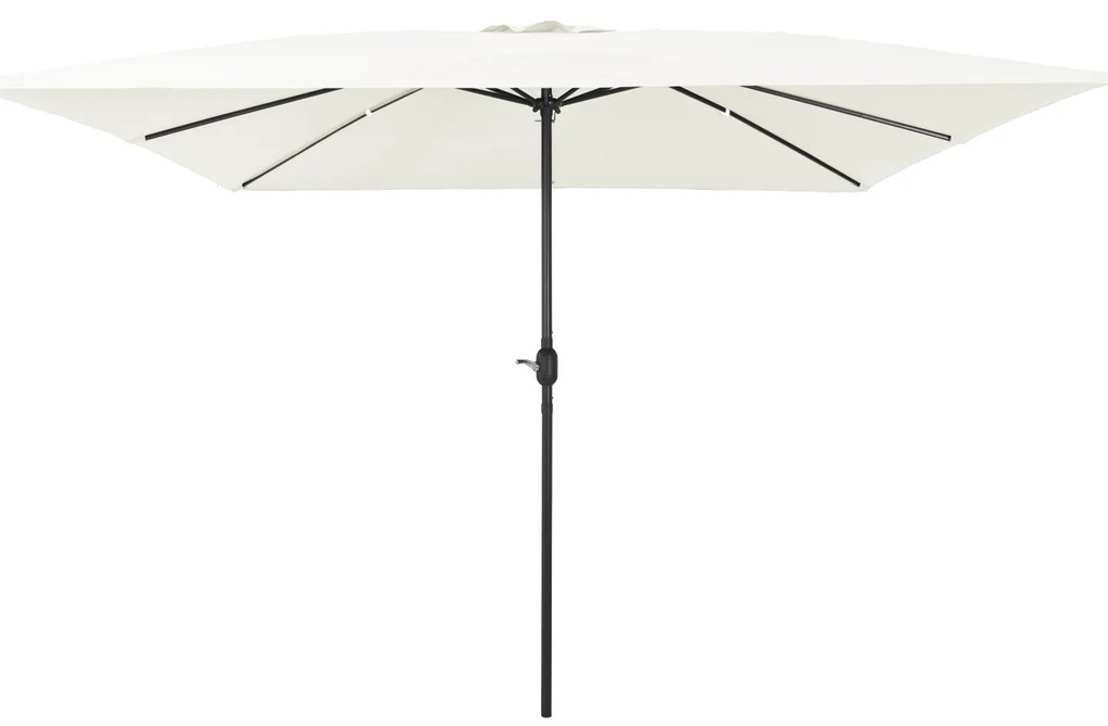 vidaXL Τετράγωνο Κήπος Παράσολα 295x245 cm Σαμπανί Λευκό