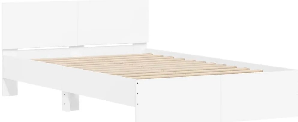 vidaXL Πλαίσιο Κρεβατιού με Κεφαλάρι/LED Λευκό 120x190 εκ.