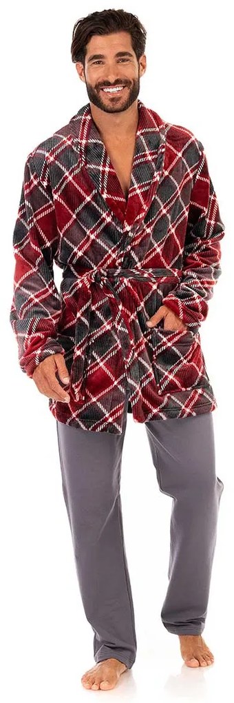 Ρόμπα Fleece Ανδρική Mara-M 1054-21 Γκρι,Μπορντώ LARGE