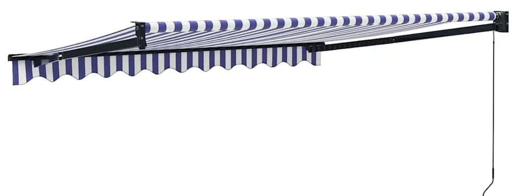 vidaXL Τέντα Πτυσσόμενη Μπλε και Λευκή 3 x 2,5 μ. Ύφασμα και Αλουμίνιο