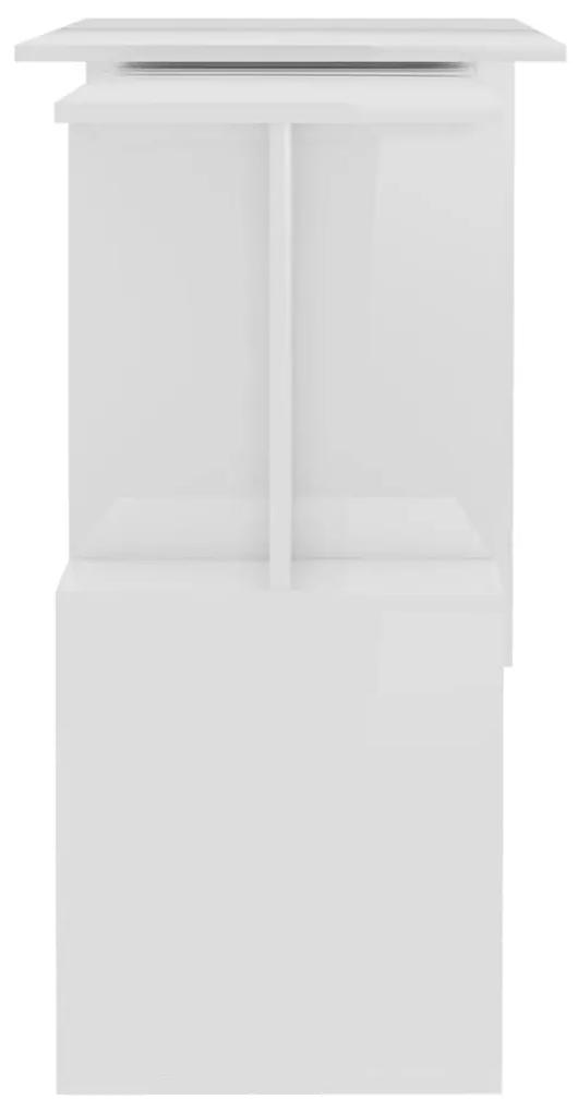 Γραφείο Γωνιακό Γυαλιστερό Λευκό 200x50x76 εκ. από Μοριοσανίδα - Λευκό