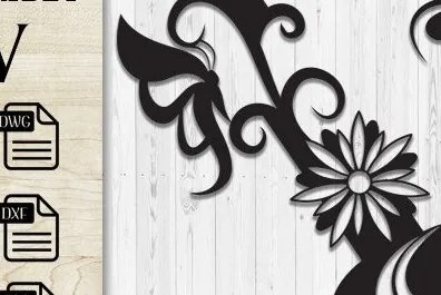 Intra απο ξύλο plywood  Χρώμα wenge 3mm-4mm πάχος - Floral Butterfly Alphabet V Δίασταση 30x20 cm INTRAFABR-95782092