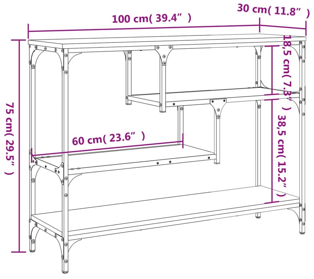 ΤΡΑΠΕΖΙ ΚΟΝΣΟΛΑ ΓΚΡΙ SONOMA 100X30X75 ΕΚ. ΕΠΕΞΕΡΓΑΣΜΕΝΟ ΞΥΛΟ 838916