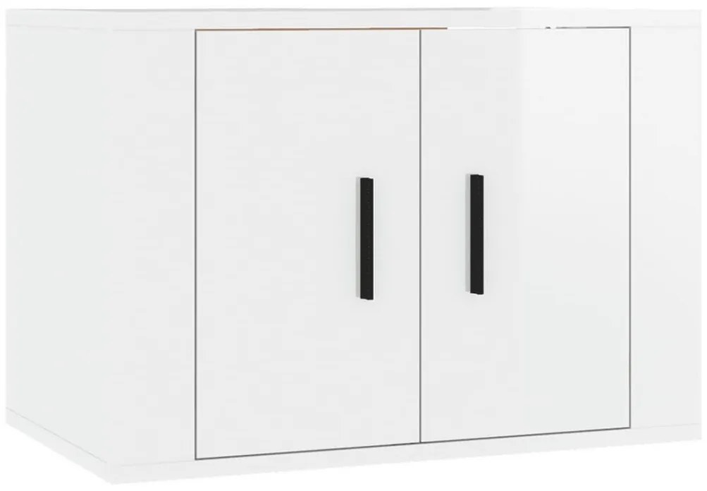 vidaXL Σετ Επίπλων Τηλεόρασης 5 Τεμαχίων Γυαλ. Λευκό Επεξ. Ξύλο
