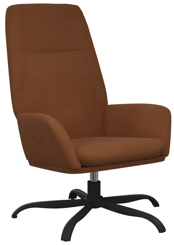 vidaXL Πολυθρόνα Relax Καφέ από Ύφασμα Μικροϊνών με Σκαμπό