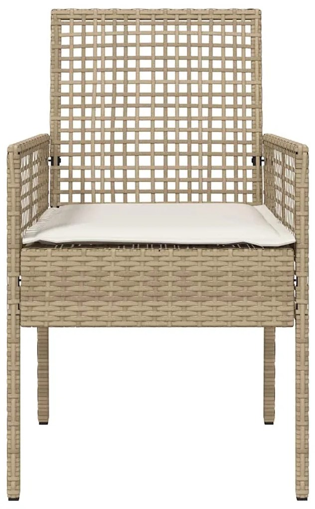 vidaXL Καρέκλα Κήπου 2 pcs Μπεζ 55 x 53 x 85 εκ συνθετικό ρατάν