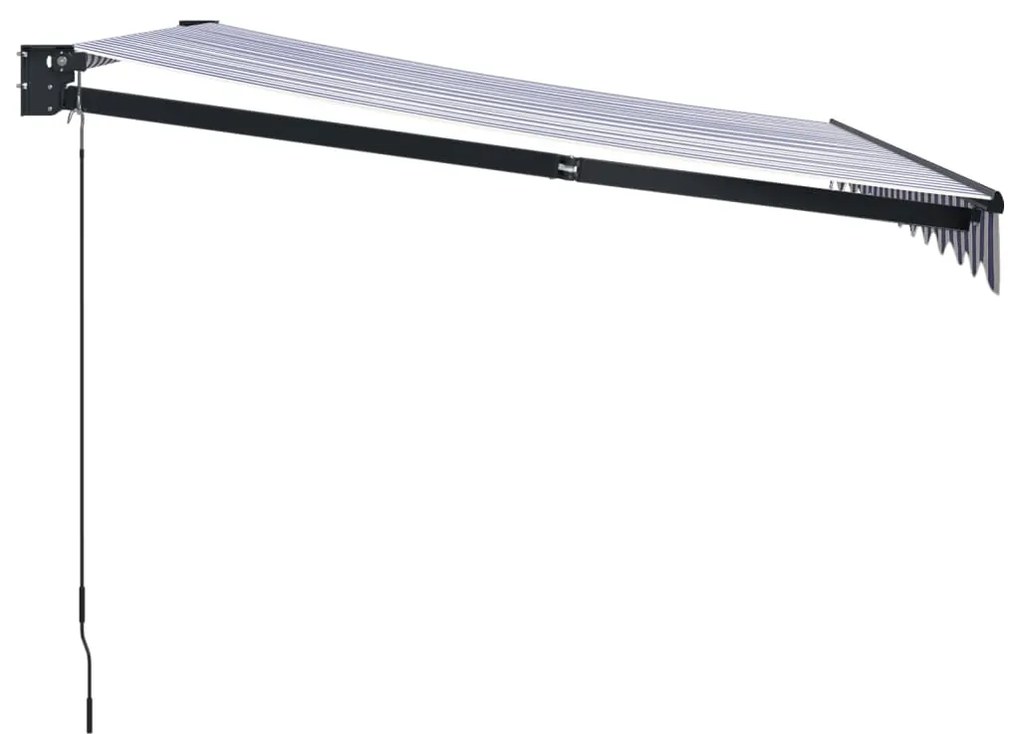 vidaXL Τέντα Πτυσσόμενη Μπλε και Λευκή 3 x 2,5 μ. Ύφασμα και Αλουμίνιο