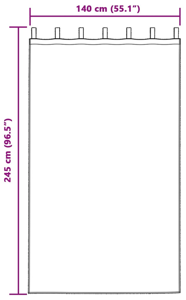 vidaXL κουρτίνες 2 τεμ με θηλιές Καφέ 245x140 εκ.