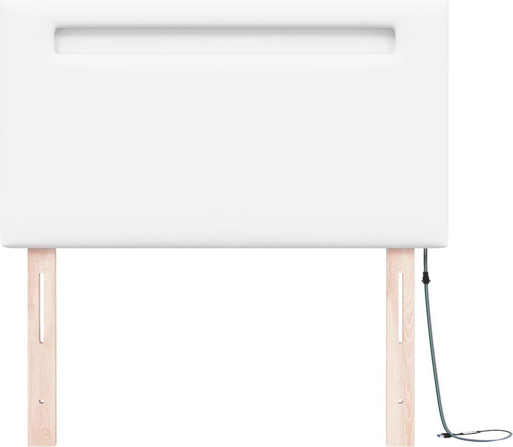 vidaXL LED κεφαλάρι Λευκό 100 cm Τεχνητό Δέρμα