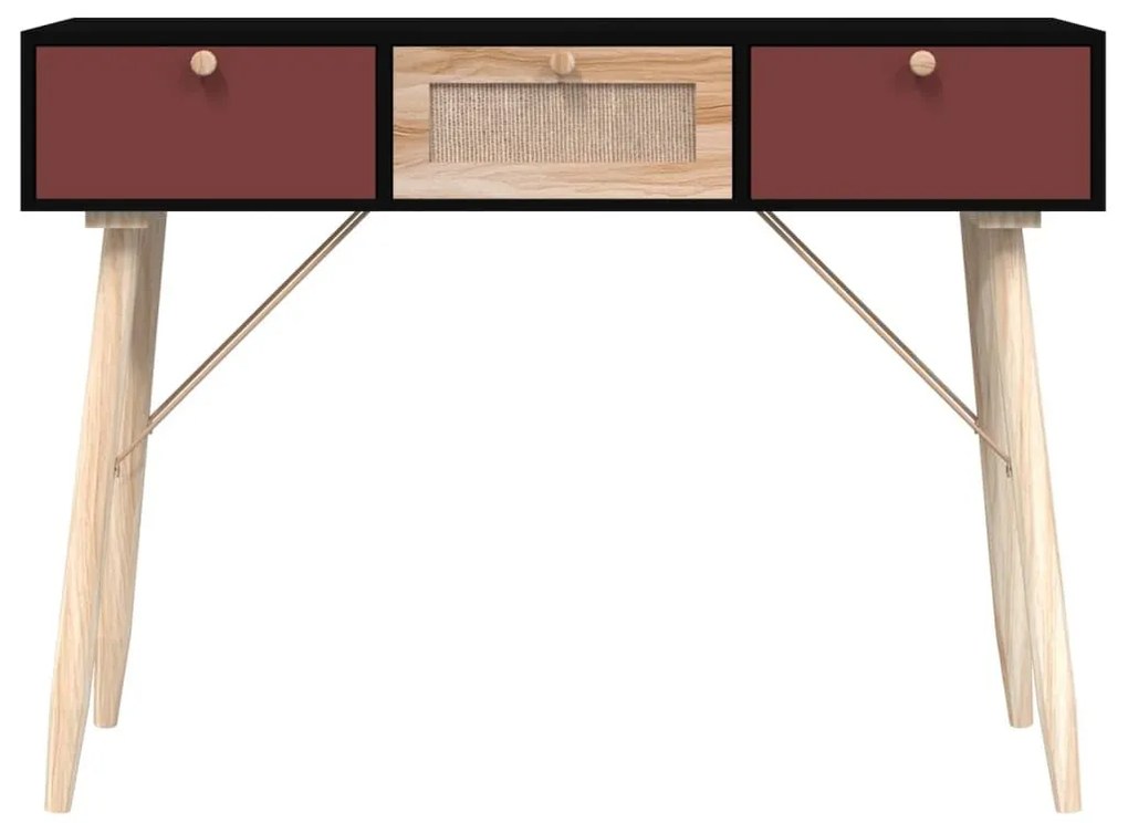 Τραπέζι Κονσόλα με Συρτάρια 105x30x75 εκ. Επεξεργασμένο Ξύλο - Μαύρο