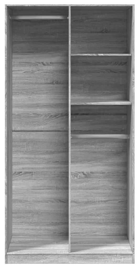 vidaXL Ντουλάπα Γκρι Sonoma 100 x 50 x 200 εκ. από Επεξεργασμένο Ξύλο