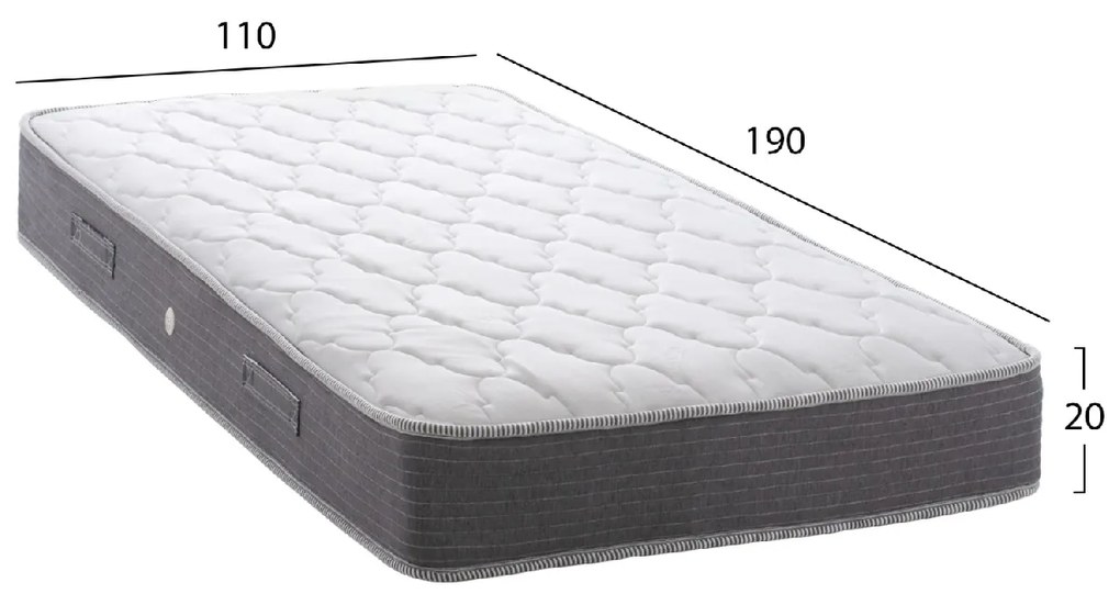 ΣΤΡΩΜΑ DREAMTOPIA ΣΕΙΡΑ LULLABY ALOE VERA HM655.110 BONNELL SPRING 110x190x20Y εκ.