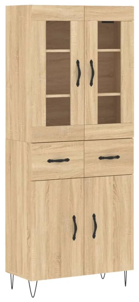 vidaXL Ντουλάπι Sonoma δρυς 69,5 x 34 x 180 εκ. από Επεξεργασμένο Ξύλο