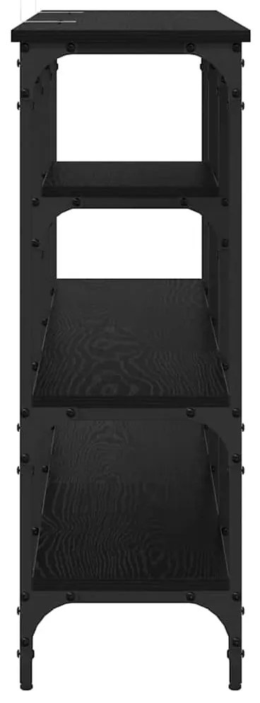 vidaXL Τραπέζι κονσόλας με ράφι Μαύρη δρυς 160 x 29 x 80 εκ.