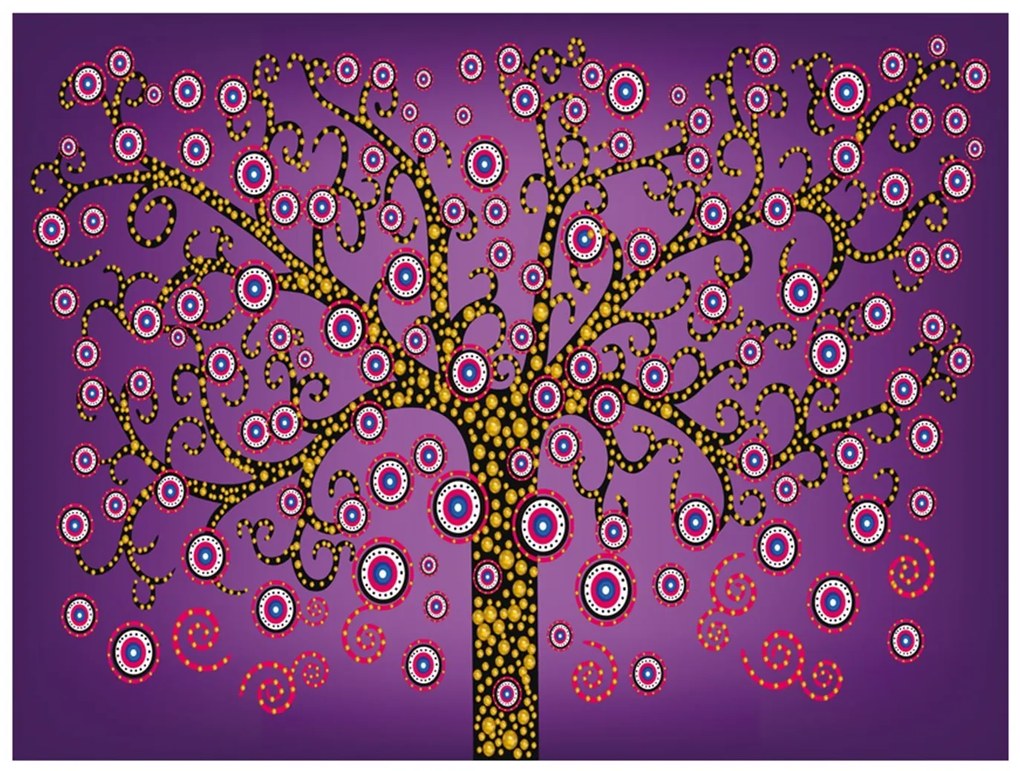 Φωτοταπετσαρία - abstract: tree (violet) 300x231