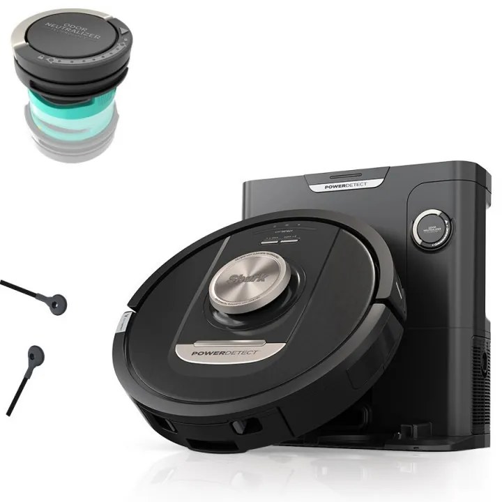 Ρομποτική ηλεκτρική σκούπα Shark PowerDetect RV2820VEEU, 650W, 0.3 l, 360 LiDAR, Αυτονομία έως 110 λεπτά, DirtDetect, Μαύρο