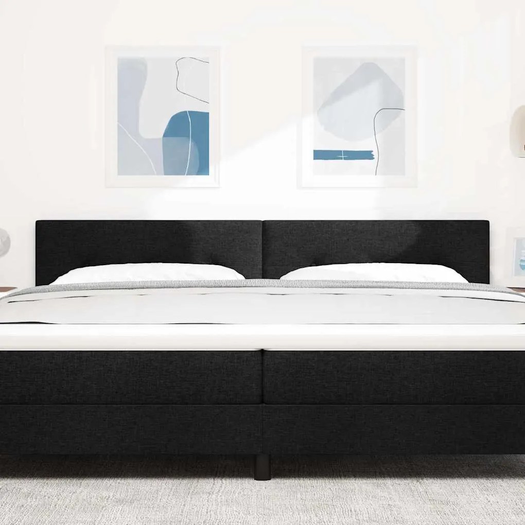 vidaXL LED Κεφαλάρι με φώτα λωρίδας LED Μαύρο 200 cm ύφασμα
