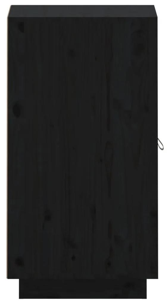 Ντουλάπι Μαύρο 34 x 40 x 75 εκ. από Μασίφ Ξύλο Πεύκου - Μαύρο