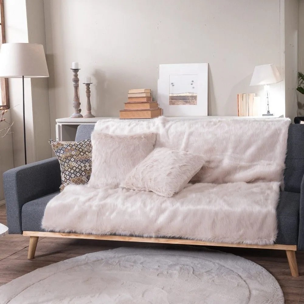 Ριχτάρι Γούνινο Pelt 37 Beige Teoran Armchair Acrylic