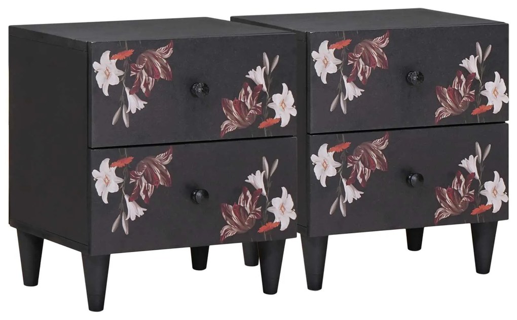 vidaXL Κομοδίνο 2 pcs Καφέ 40 x 33,5 x 46 εκ Στερεό ξύλο μάνγκο