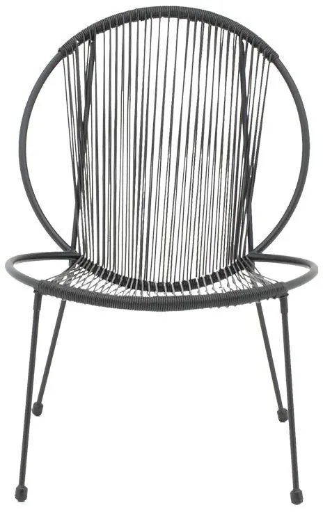 Καρέκλα κήπου Dapper μαύρο μέταλλο-pe μαύρο 64.5x74.5x76εκ 64.5x74.5x76 εκ.