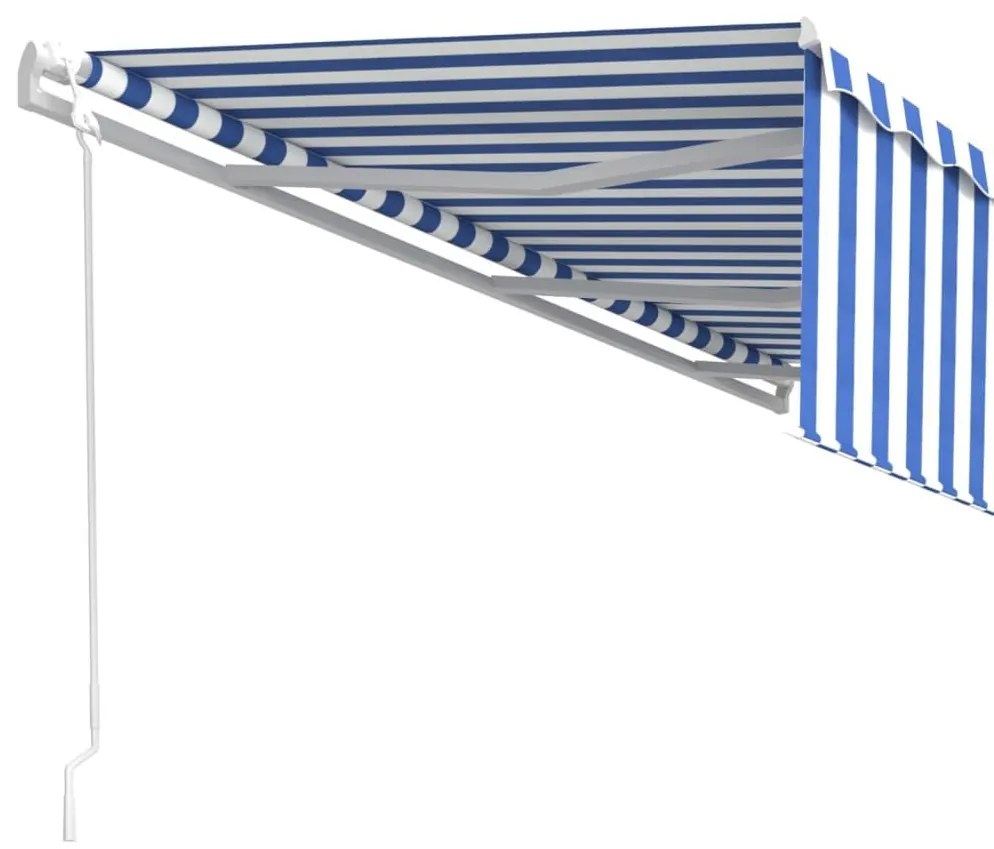 Τέντα Συρόμενη Αυτόματη με Σκίαστρο Μπλε / Λευκό 6 x 3 μ. - Μπλε