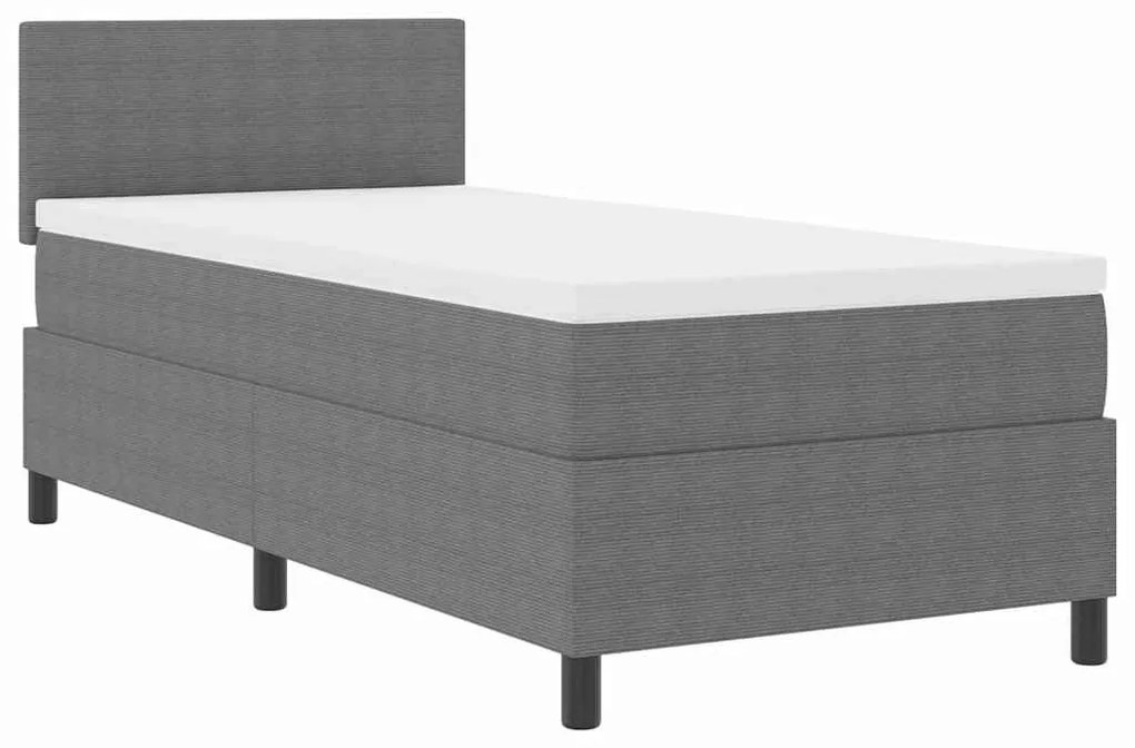 vidaXL Κρεβάτι με ελατήρια Απαλό Γκρι,Λευκό 193 x 90 x 88 εκ. Βελούδο