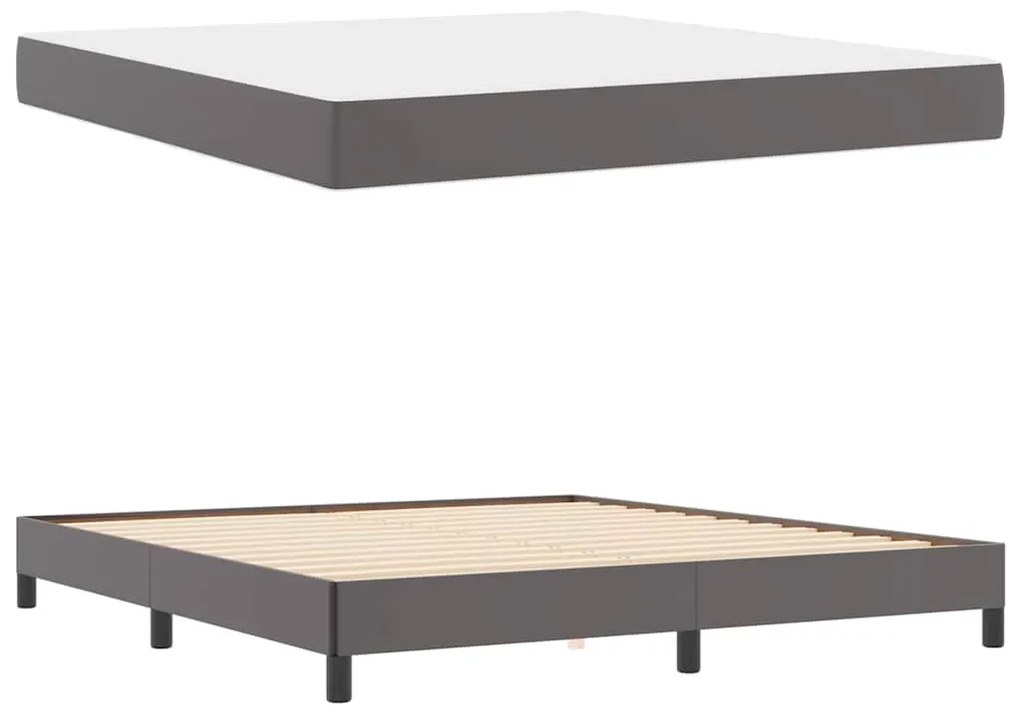 vidaXL Κρεβάτι Άλλο Γκρι 180 x 200 cm Τεχνητό δέρμα