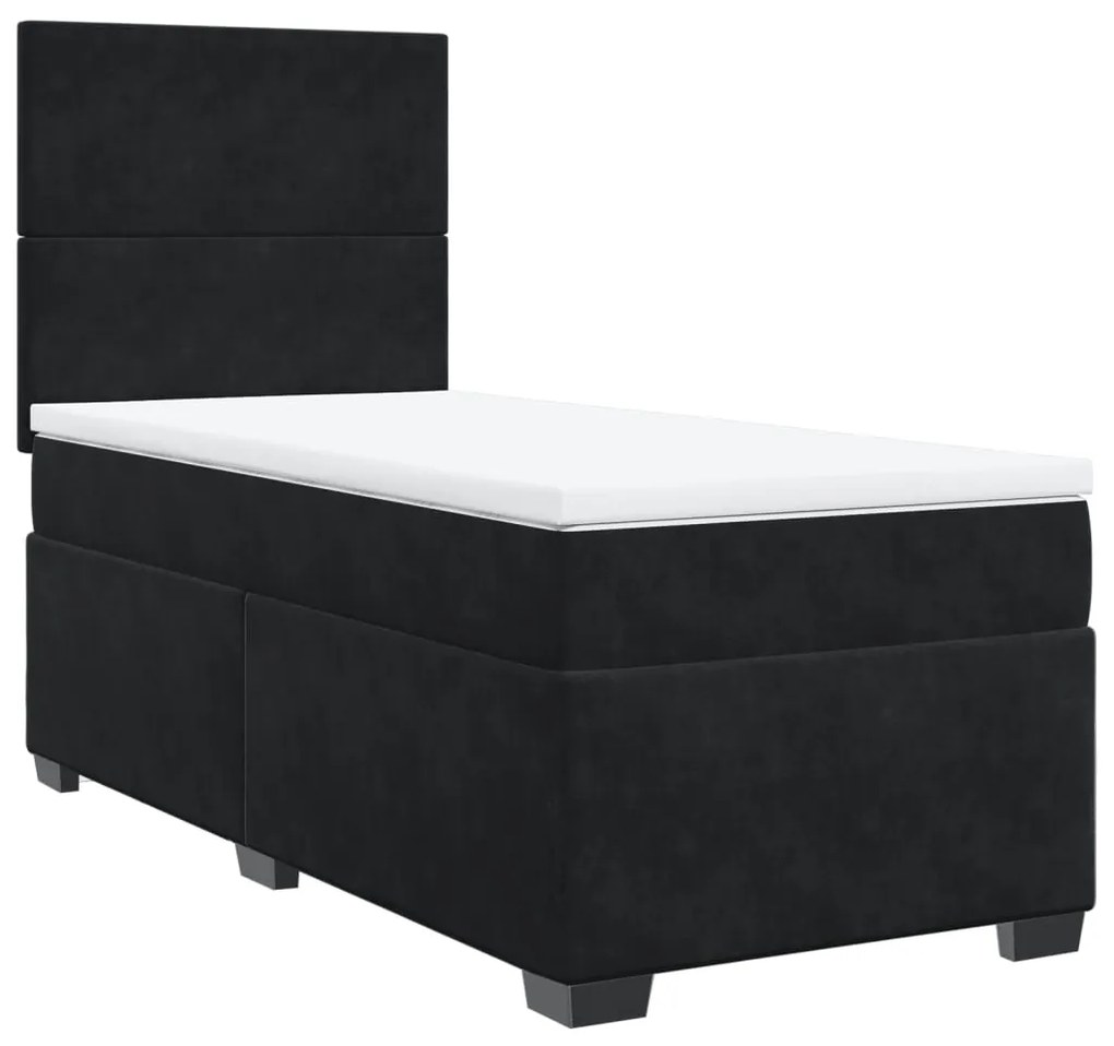 ΚΡΕΒΑΤΙ BOXSPRING ΜΕ ΣΤΡΩΜΑ ΜΑΥΡΟ 100X200 ΕΚ. ΒΕΛΟΥΔΙΝΟ 3293130