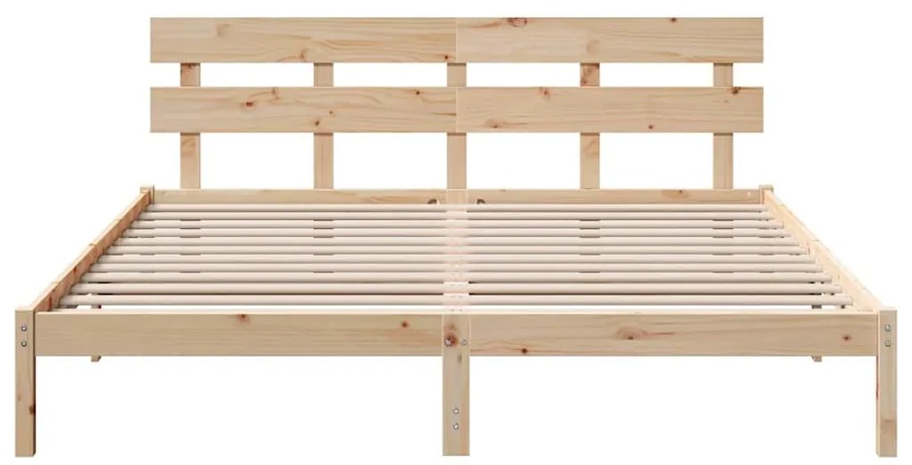 vidaXL Σκελετός Κρεβατιού Καφέ 180 x 200 cm Μασίφ ξύλο πεύκου