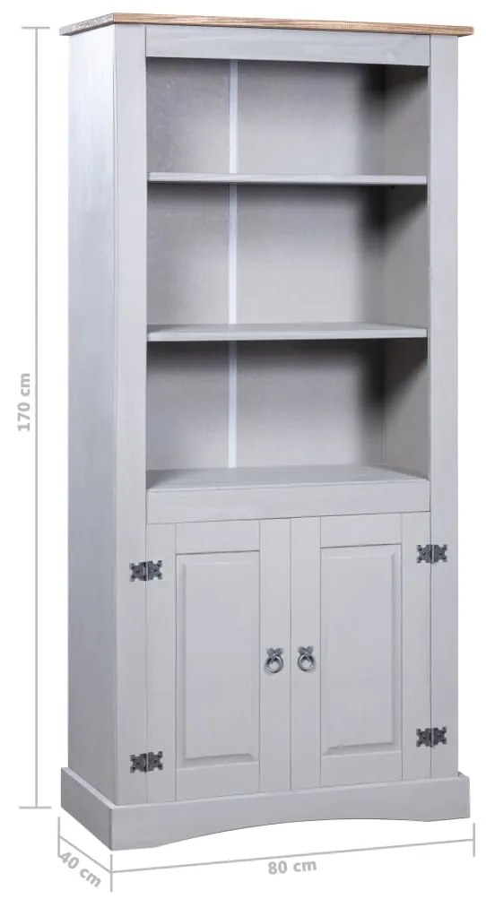 vidaXL Έπιπλο Τηλ. Μεξικ Στιλ Corona Γκρι 80x40x170 εκ Ξύλο Πεύκου