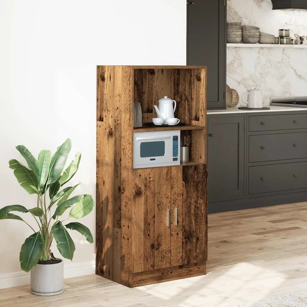 vidaXL Ντουλάπι Κουζίνας Όψη Παλαιού Ξύλου 57x41,5x131,5εκ. Επεξ. Ξύλο