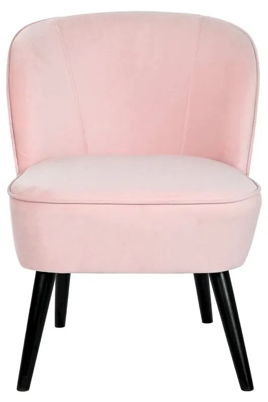 Κάθισμα DKD Home Decor Μαύρο Ανοιχτό Ροζ Ξύλο 60 x 70 x 78 cm