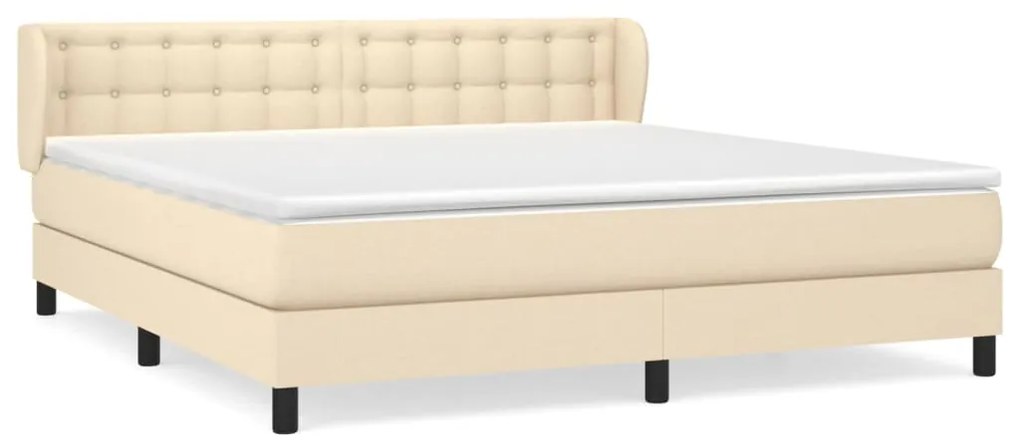 ΚΡΕΒΑΤΙ BOXSPRING ΜΕ ΣΤΡΩΜΑ ΚΡΕΜ 180X200 ΕΚ. ΥΦΑΣΜΑΤΙΝΟ 3126586