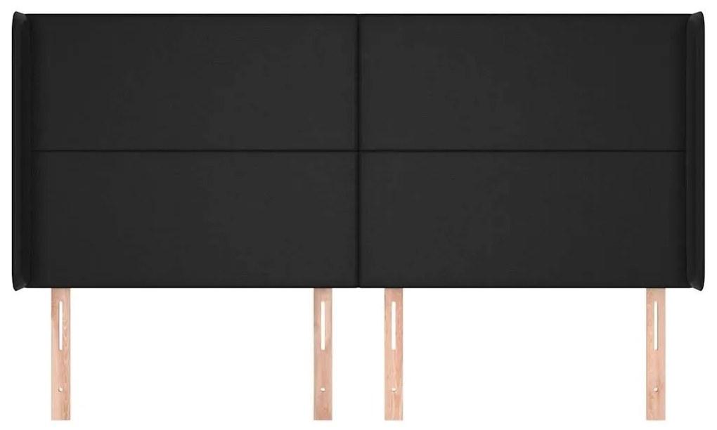 vidaXL Κεφαλάρι με Πτερύγια Μαύρο 163x16x118/128 εκ.Συνθετικό Δέρμα
