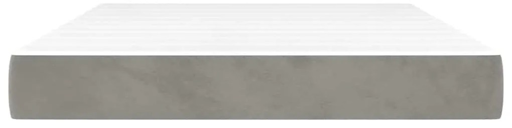 vidaXL Στρώμα με Pocket Springs Ανοιχτό Γκρι 120x210x20 εκ. Βελούδινο