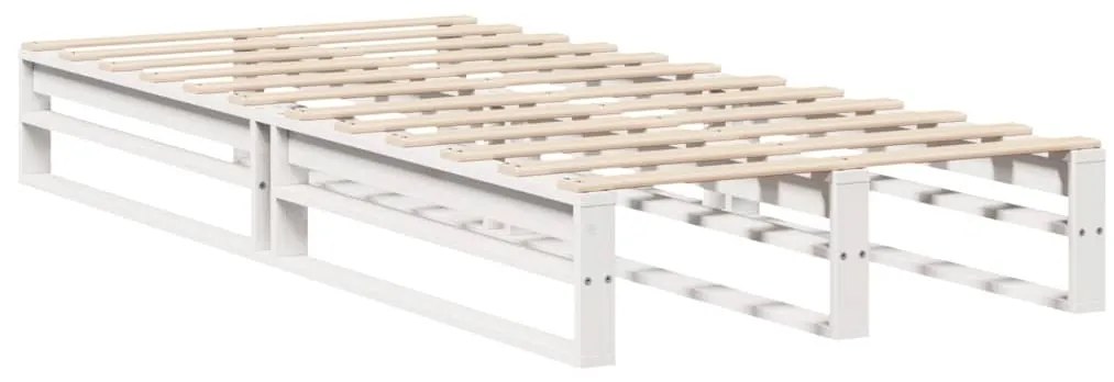 vidaXL Σκελετός Κρεβατιού Χωρίς Στρώμα Λευκό 100x200 εκ. Μασίφ Πεύκο