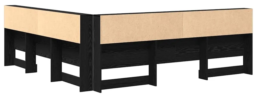 vidaXL Κεφαλάρι Αποθήκης με ράφι Μαύρη Οξυά 180 cm Επεξεργασμένο ξύλο