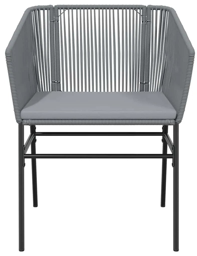 vidaXL Σετ Τραπεζαρίας Κήπου 7 τεμ. Γκρι Συνθ.Ρατάν/Γυαλί με Μαξιλάρια