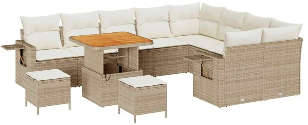 vidaXL Σετ Καναπέ Κήπου 12 pcs μπεζ και κρεμ 80 x 80 x 71 cm